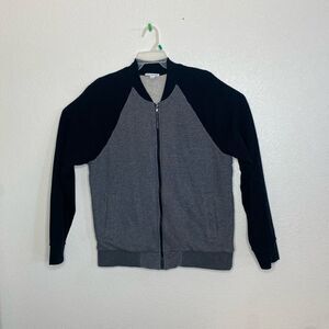 JAMES PERSE Men’s Full Zip Black Gray Sweater Size 3 or L